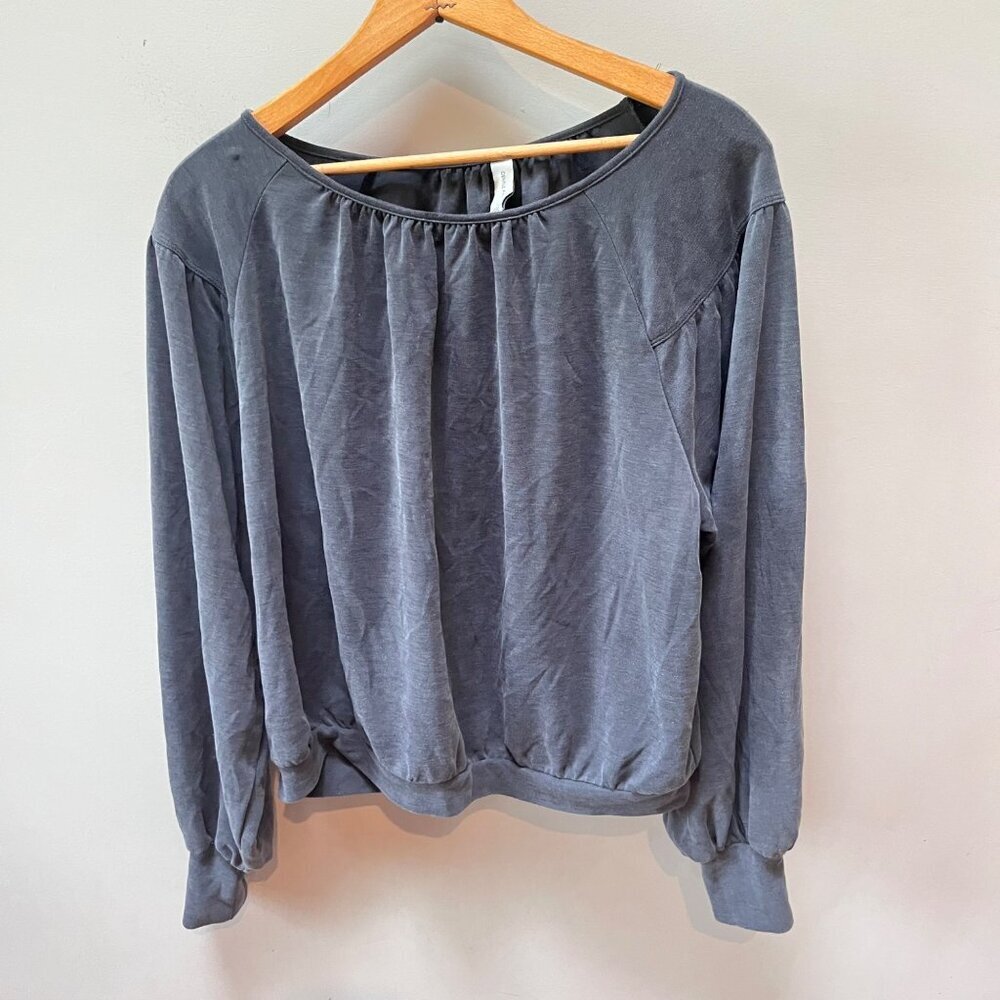 Gentle Fawn Women's Long Sleeve Top Loose Fit Modal & Polyester Large Gray